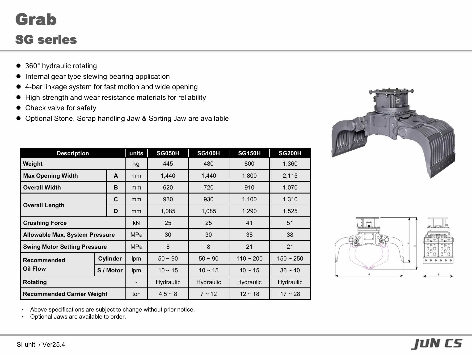 소팅그랩, Sorting Grab, SG050H, SG100H, SG150H, SG200H