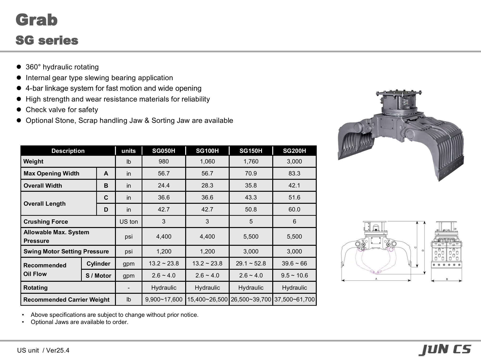소팅그랩, Sorting Grab, SG050H, SG100H, SG150H, SG200H