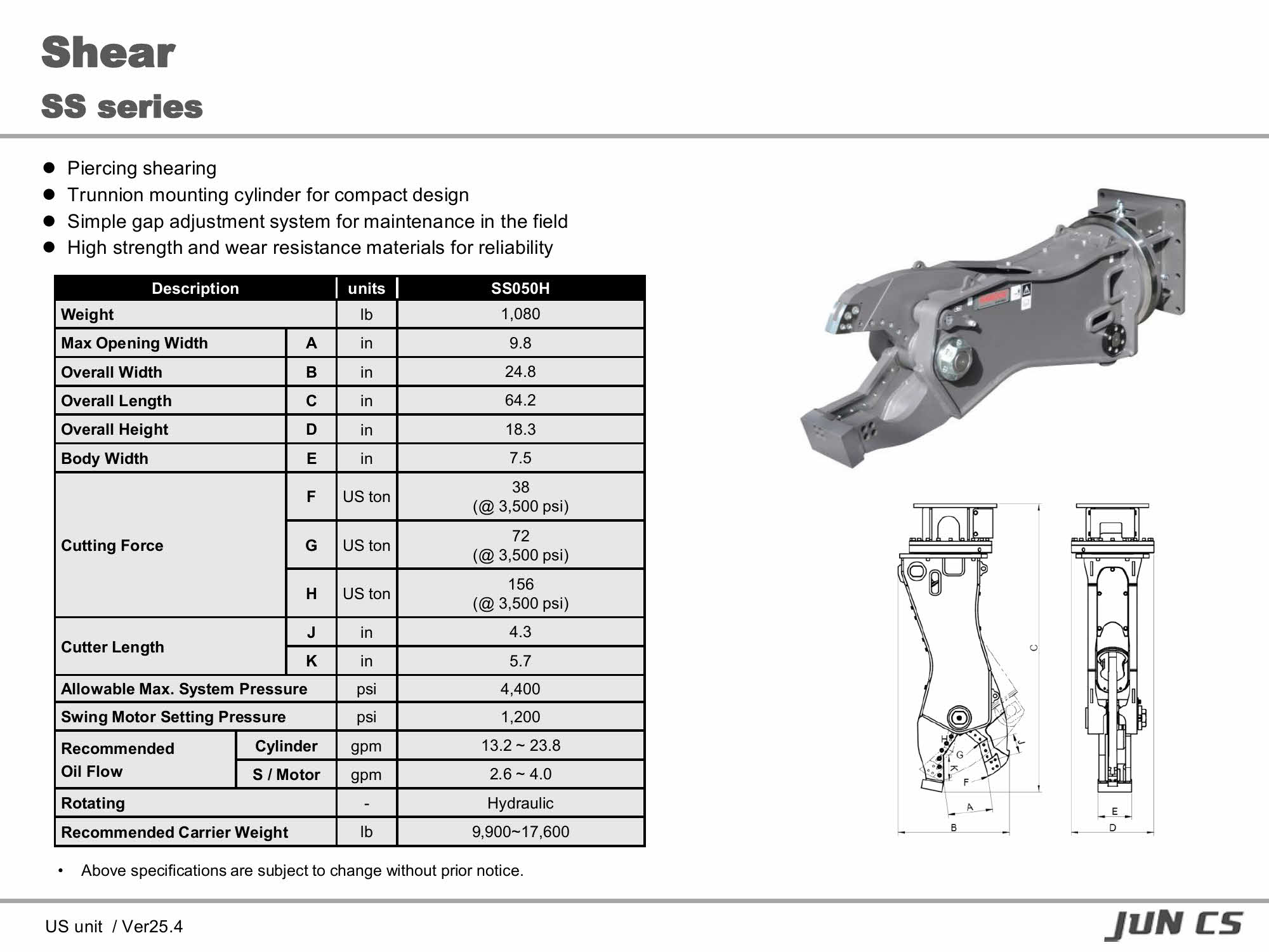 스크랩 절단기, Scrap Shear, SS050H